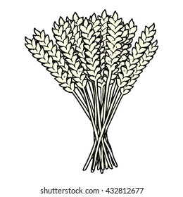freehand drawn cartoon wheat