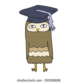 freehand drawn cartoon wise owl