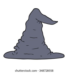 freehand gezeichneter Cartoon-Hexenhut