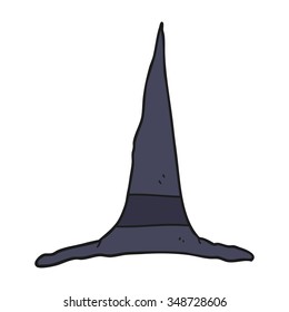 freehand drawn cartoon witch hat