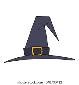 freehand drawn cartoon witch hat