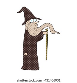 freehand drawn cartoon wizard