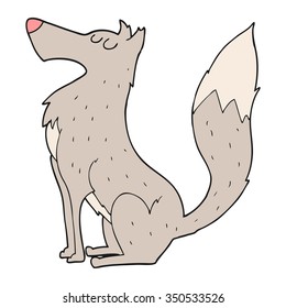 lobo de caricatura dibujado a mano libre