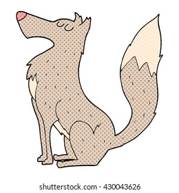 freehand drawn cartoon wolf