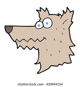 freehand drawn cartoon wolf head