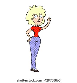 freehand drawn cartoon woman