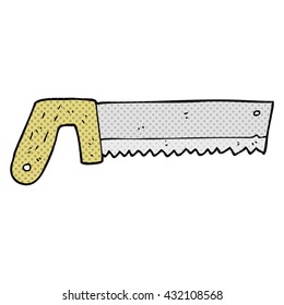 freehand drawn cartoon wood saw