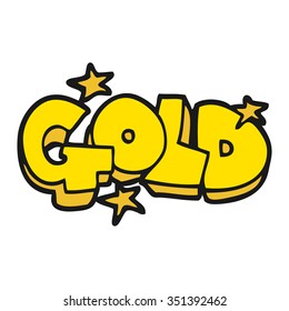 freehand drawn cartoon word gold