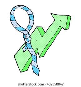freehand drawn cartoon work tie and arrow progress symbol