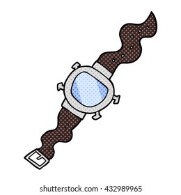 freehand drawn cartoon wrist watch