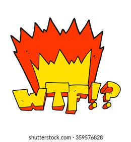 freehand drawn cartoon WTF symbol