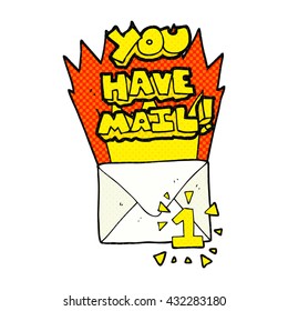 freehand drawn cartoon you have mail symbol