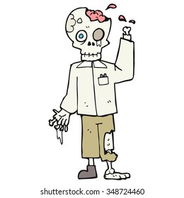 freehand drawn cartoon zombie
