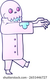 desenho à mão livre desenho de zumbis em cor neon brilhante