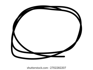 Círculo dibujado a mano alzada o doodle para resaltar y marcar