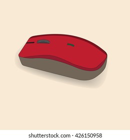 Freehand drawn color computer mouse vector. Cartoon hand drawn computer mouse for illustration, clip art