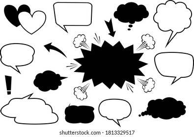 freehand drawn comic book speech bubble 