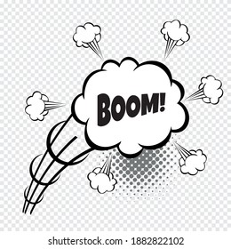 freehand drawn comic book speech bubble cartoon word boom. Sound bubble speech word cartoon expression sounds illustration