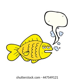 freehand drawn comic book speech bubble cartoon funny fish