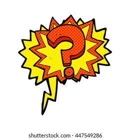 Freehand Drawn Comic Book Speech Bubble Cartoon Question Mark