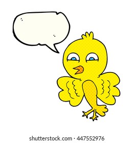 freehand drawn comic book speech bubble cartoon bird