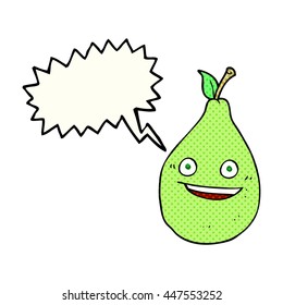 freehand drawn comic book speech bubble cartoon pear