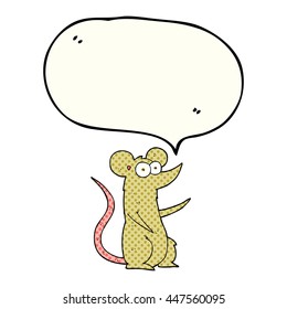 freehand drawn comic book speech bubble cartoon mouse in love