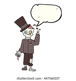 freehand drawn comic book speech bubble cartoon posh zombie