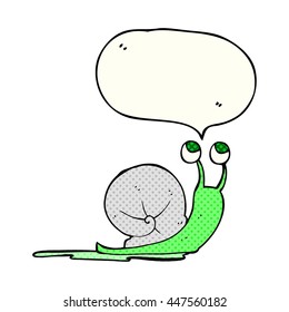 freehand drawn comic book speech bubble cartoon snail