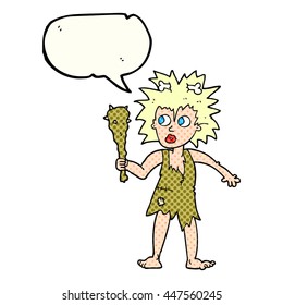 freehand drawn comic book speech bubble cartoon cave woman