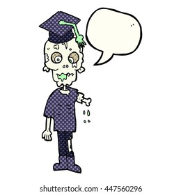 freehand drawn comic book speech bubble cartoon zombie student
