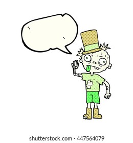 freehand drawn comic book speech bubble cartoon zombie