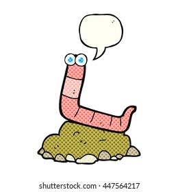 freehand drawn comic book speech bubble cartoon worm
