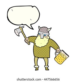freehand drawn comic book speech bubble cartoon drunk viking