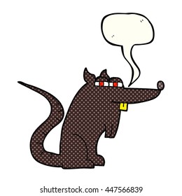 freehand drawn comic book speech bubble cartoon evil rat