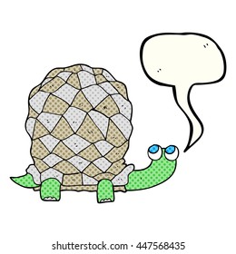 freehand drawn comic book speech bubble cartoon tortoise