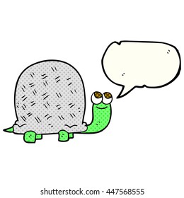 freehand drawn comic book speech bubble cartoon tortoise