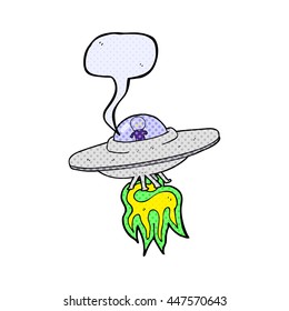 freehand desenhado quadrinhos fala bolha desenho animado alienígena disco voador
