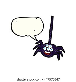freehand drawn comic book speech bubble cartoon halloween spider