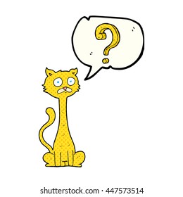 freehand drawn comic book speech bubble cartoon curious cat