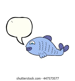 freehand drawn comic book speech bubble cartoon fish