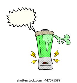 freehand drawn comic book speech bubble cartoon blender gone crazy