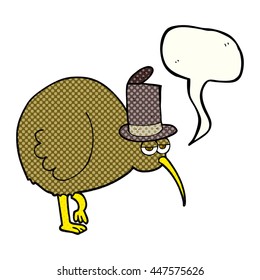freehand drawn comic book speech bubble cartoon kiwi bird