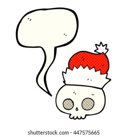 freehand gezeichneter Comicband-Cartoon-Skulptur mit Weihnachtsmütze