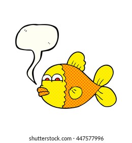 freehand drawn comic book speech bubble cartoon fish