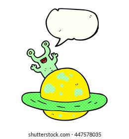 freehand drawn comic book speech bubble cartoon alien planet