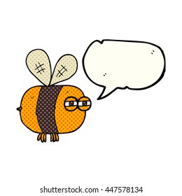freehand drawn comic book speech bubble cartoon angry bee