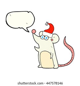 gorro de navidad de la caricatura de la burbuja de la historieta dibujada a mano libre