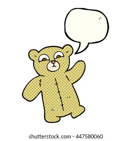 freehand drawn comic book speech bubble cartoon teddy bear