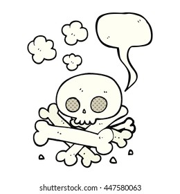 freehand gezeichnete Comicbuch-Redeblase Cartoon Stapel von Knochen